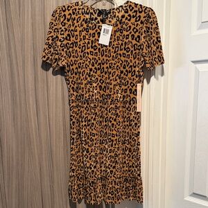 Aqua Animal Print Midi Dress